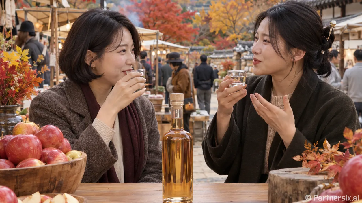 금과명주 처음 따봤더니, 사과향만 믿고 마시면 꽤 놀라는 술이었다