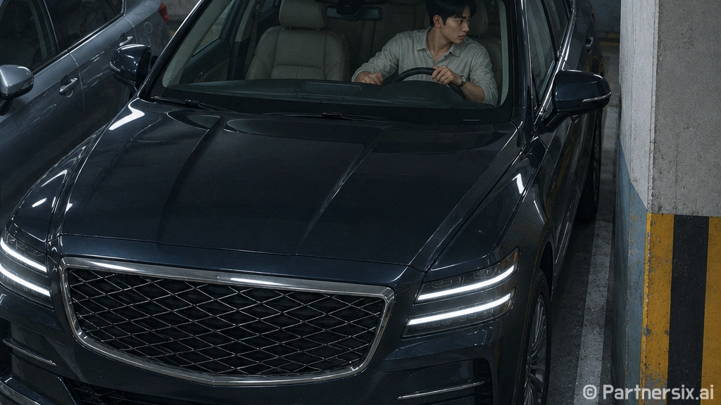 벤츠SUV 주차 편하게 하려면 이렇게 잡아야 덜 긁힙니다