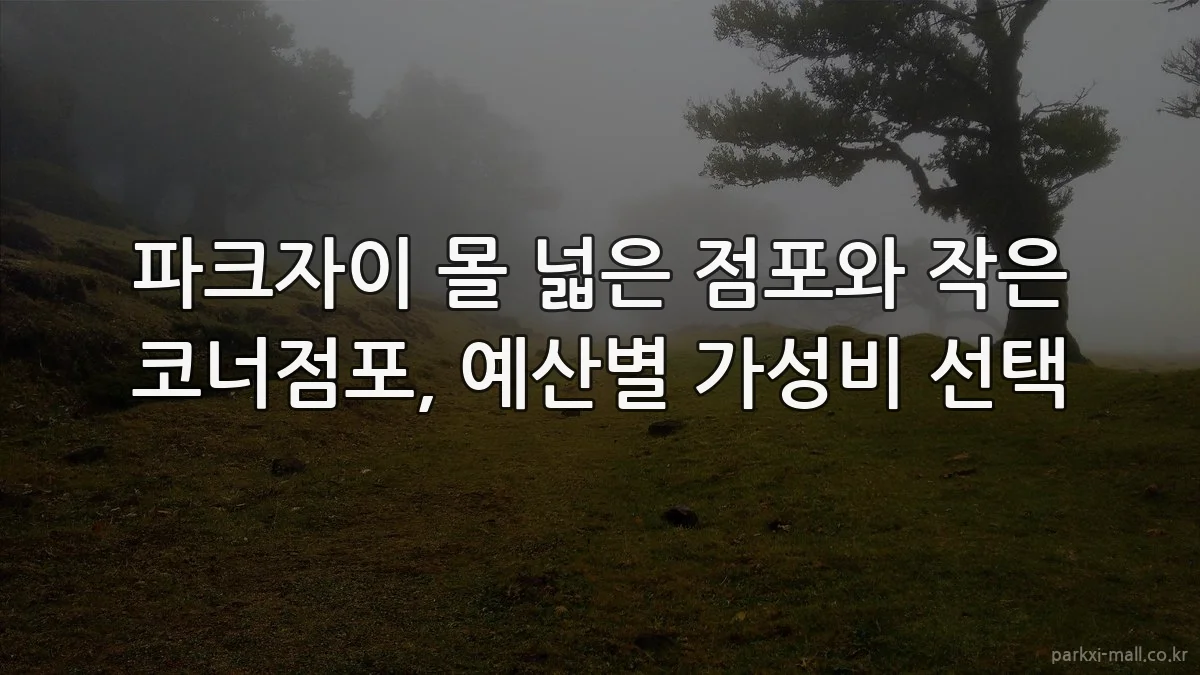 파크자이 몰 넓은 점포와 작은 코너점포, 예산별 가성비 선택