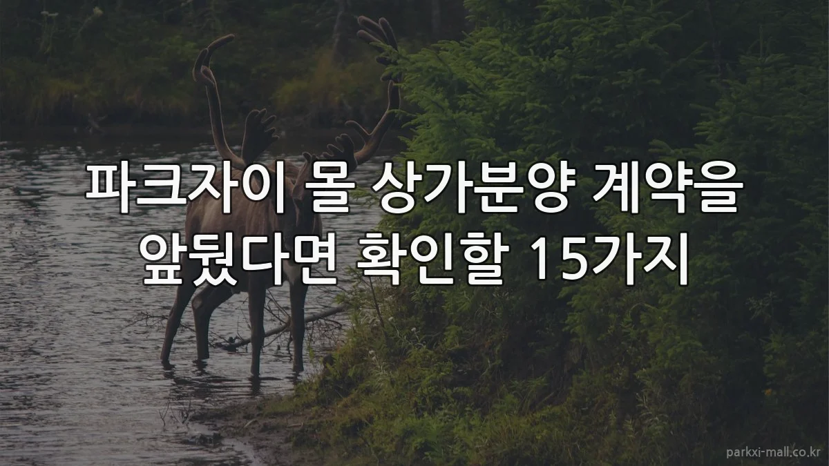 파크자이 몰 상가분양 계약을 앞뒀다면 확인할 15가지