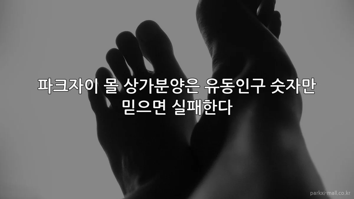 파크자이 몰 상가분양은 유동인구 숫자만 믿으면 실패한다