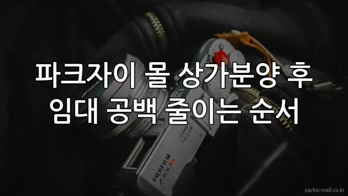파크자이 몰 상가분양 후 임대 공백 줄이는 순서