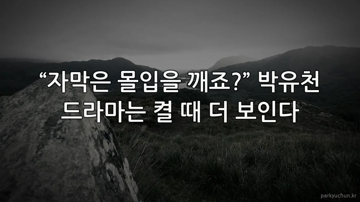 “자막은 몰입을 깨죠?” 박유천 드라마는 켤 때 더 보인다
