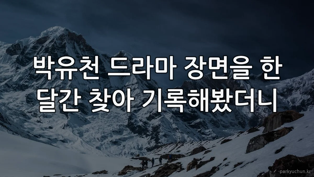 박유천 드라마 장면을 한 달간 찾아 기록해봤더니