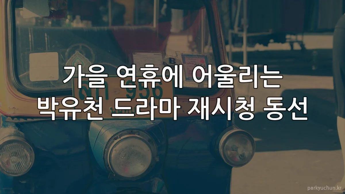 가을 연휴에 어울리는 박유천 드라마 재시청 동선