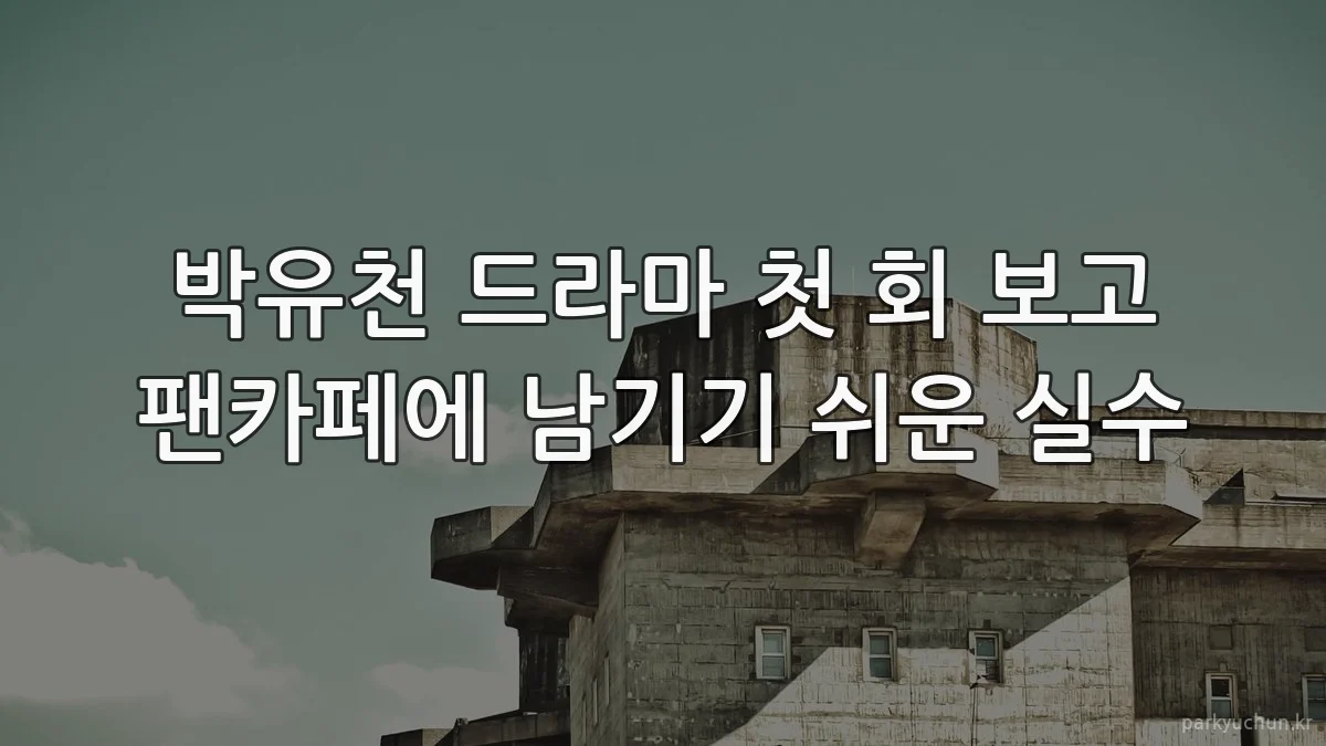 박유천 드라마 첫 회 보고 팬카페에 남기기 쉬운 실수