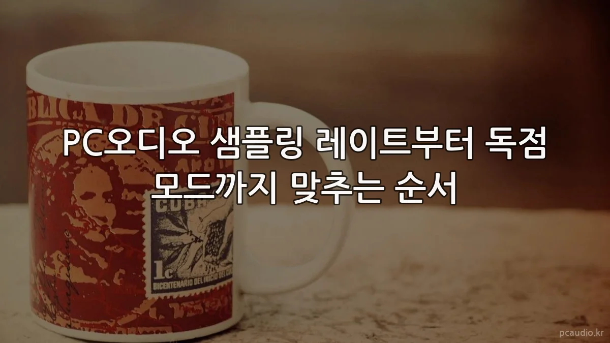 PC오디오 샘플링 레이트부터 독점 모드까지 맞추는 순서