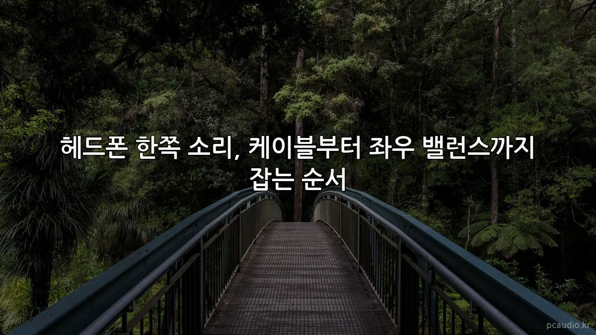 헤드폰 한쪽 소리, 케이블부터 좌우 밸런스까지 잡는 순서