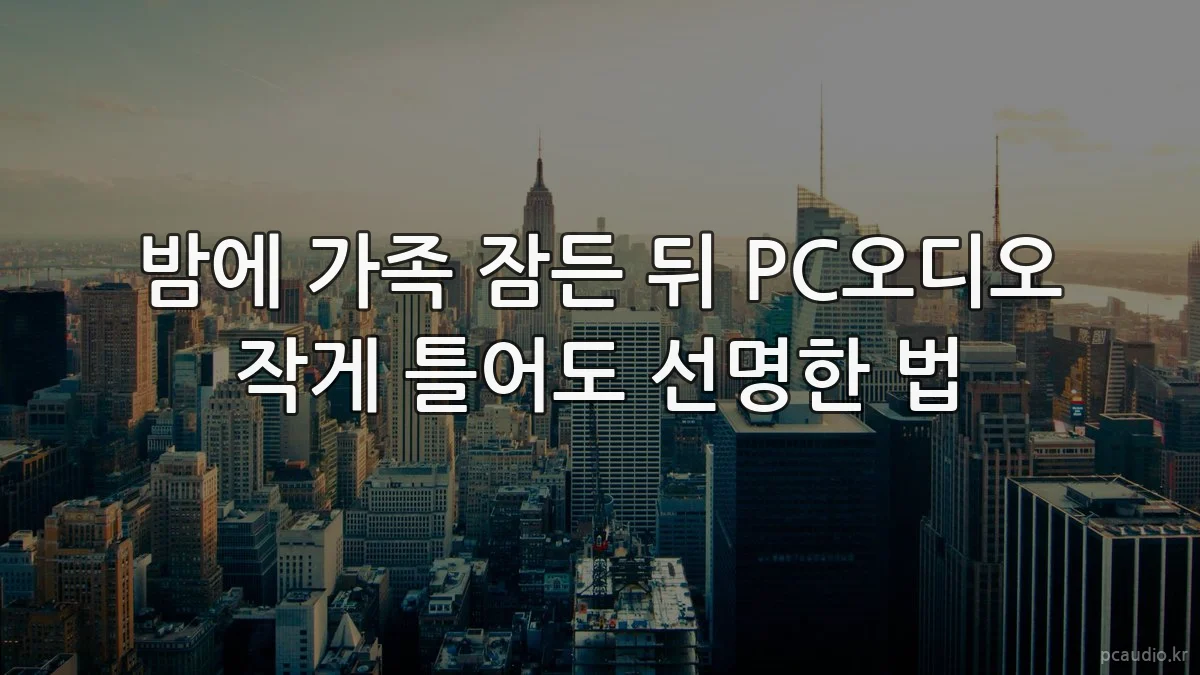 밤에 가족 잠든 뒤 PC오디오 작게 틀어도 선명한 법