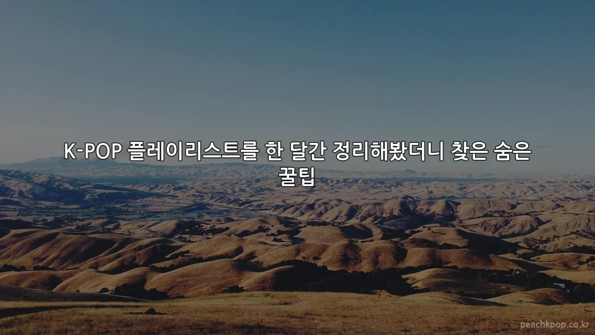 K-POP 플레이리스트를 한 달간 정리해봤더니 찾은 숨은 꿀팁