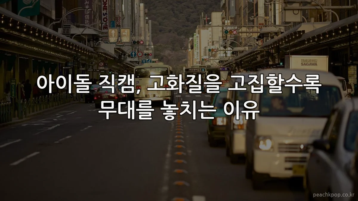 아이돌 직캠, 고화질을 고집할수록 무대를 놓치는 이유