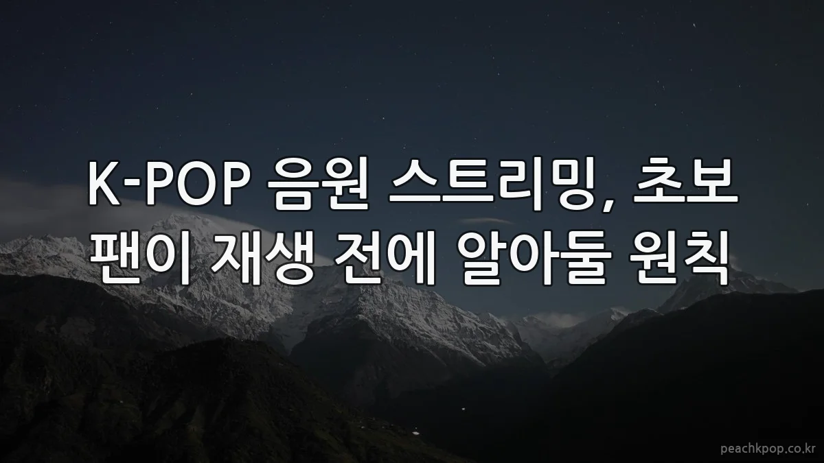 K-POP 음원 스트리밍, 초보 팬이 재생 전에 알아둘 원칙