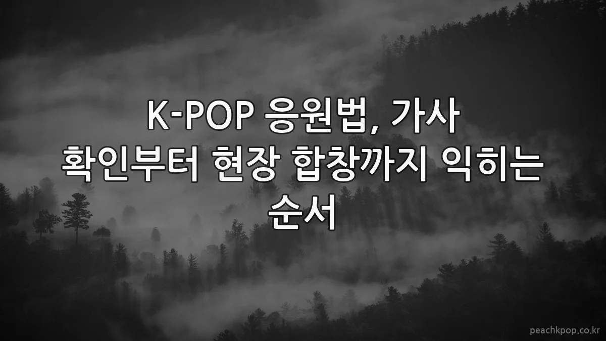 K-POP 응원법, 가사 확인부터 현장 합창까지 익히는 순서