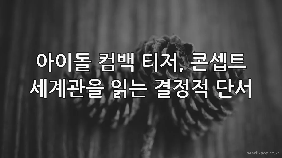 아이돌 컴백 티저, 콘셉트 세계관을 읽는 결정적 단서