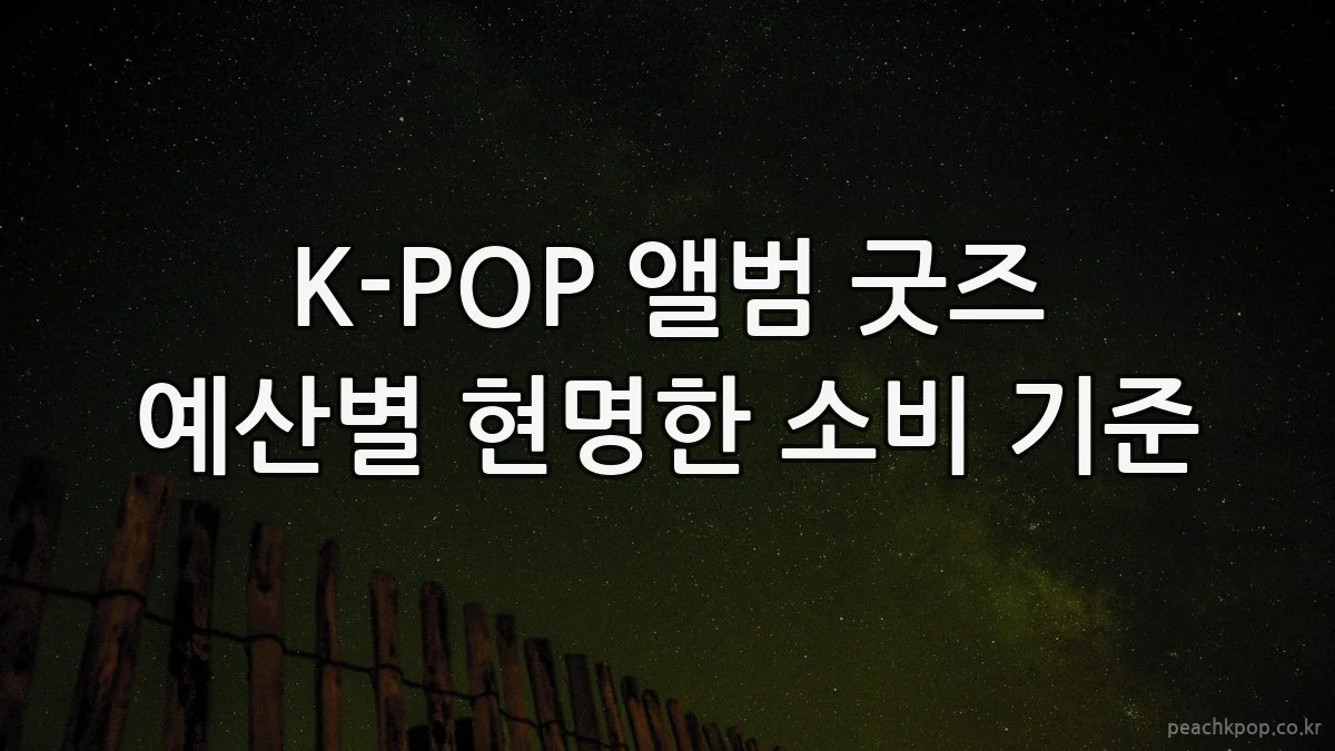 K-POP 앨범 굿즈 예산별 현명한 소비 기준