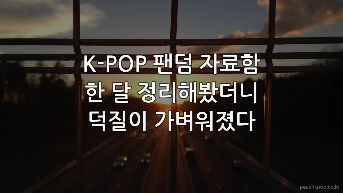 K-POP 팬덤 자료함 한 달 정리해봤더니 덕질이 가벼워졌다
