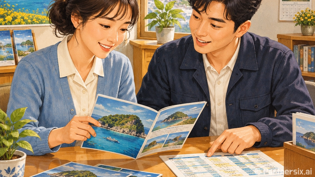 섬 투어 예약하고 …