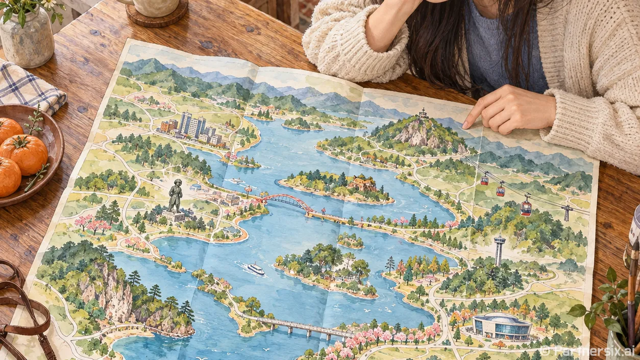 춘천 여행 지도 펴놓고 숙소 위치부터 다시 골랐다