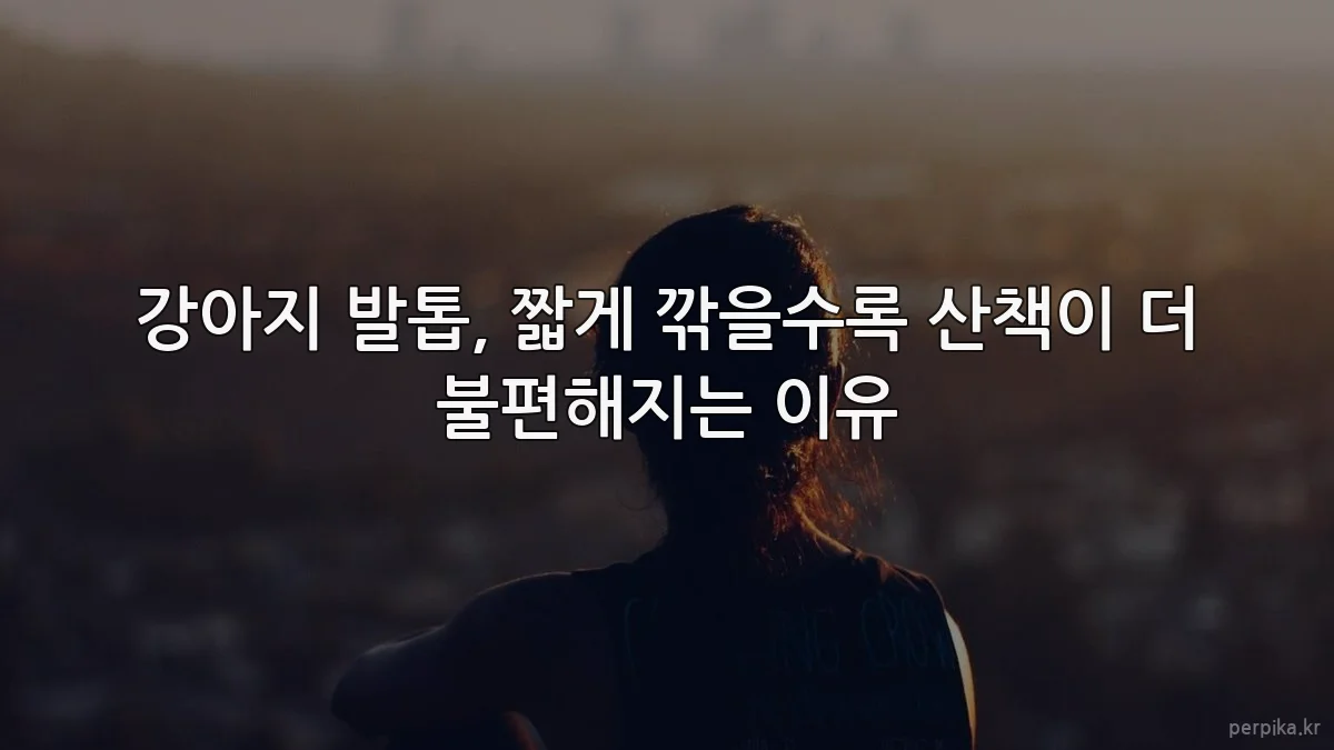 강아지 발톱, 짧게 깎을수록 산책이 더 불편해지는 이유