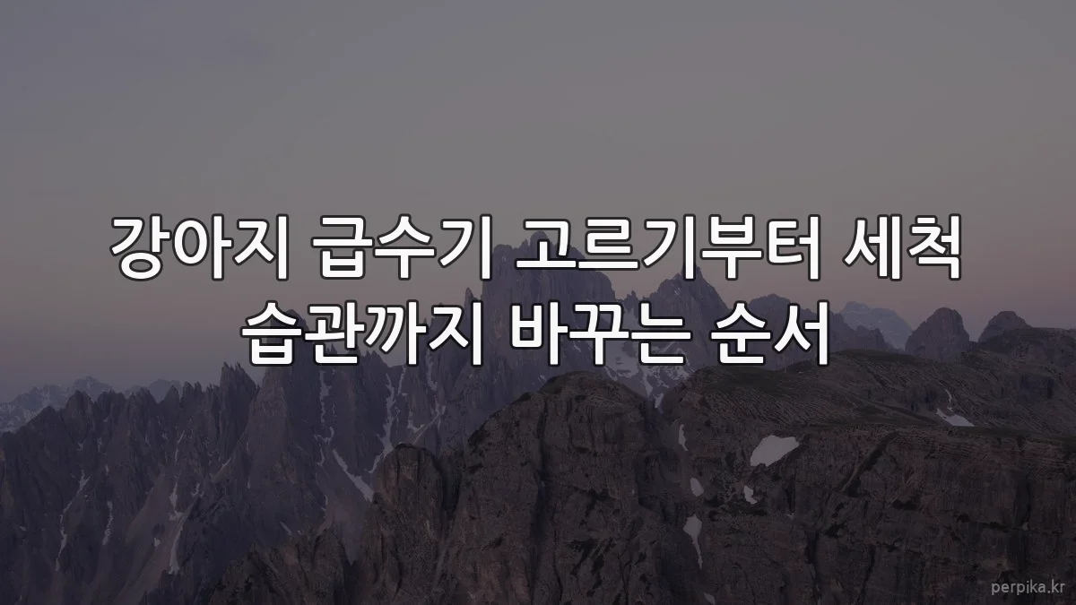 강아지 급수기 고르기부터 세척 습관까지 바꾸는 순서