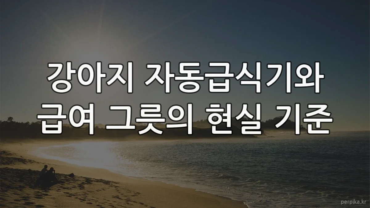 강아지 자동급식기와 급여 그릇의 현실 기준