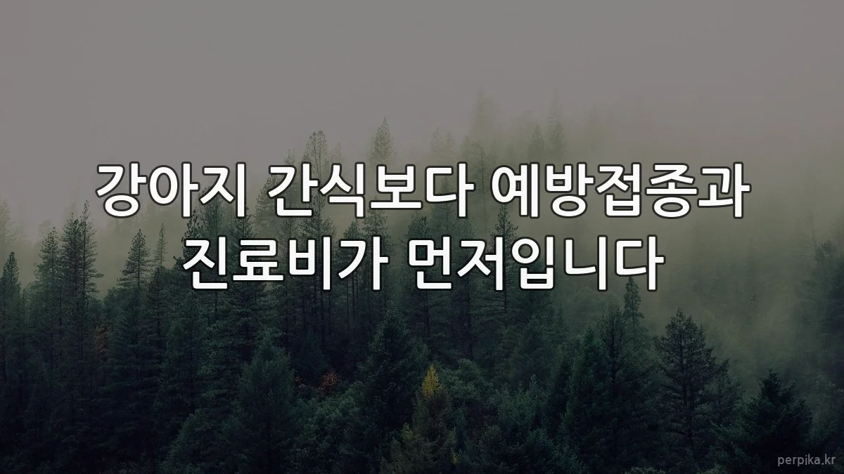 강아지 간식보다 예방접종과 진료비가 먼저입니다