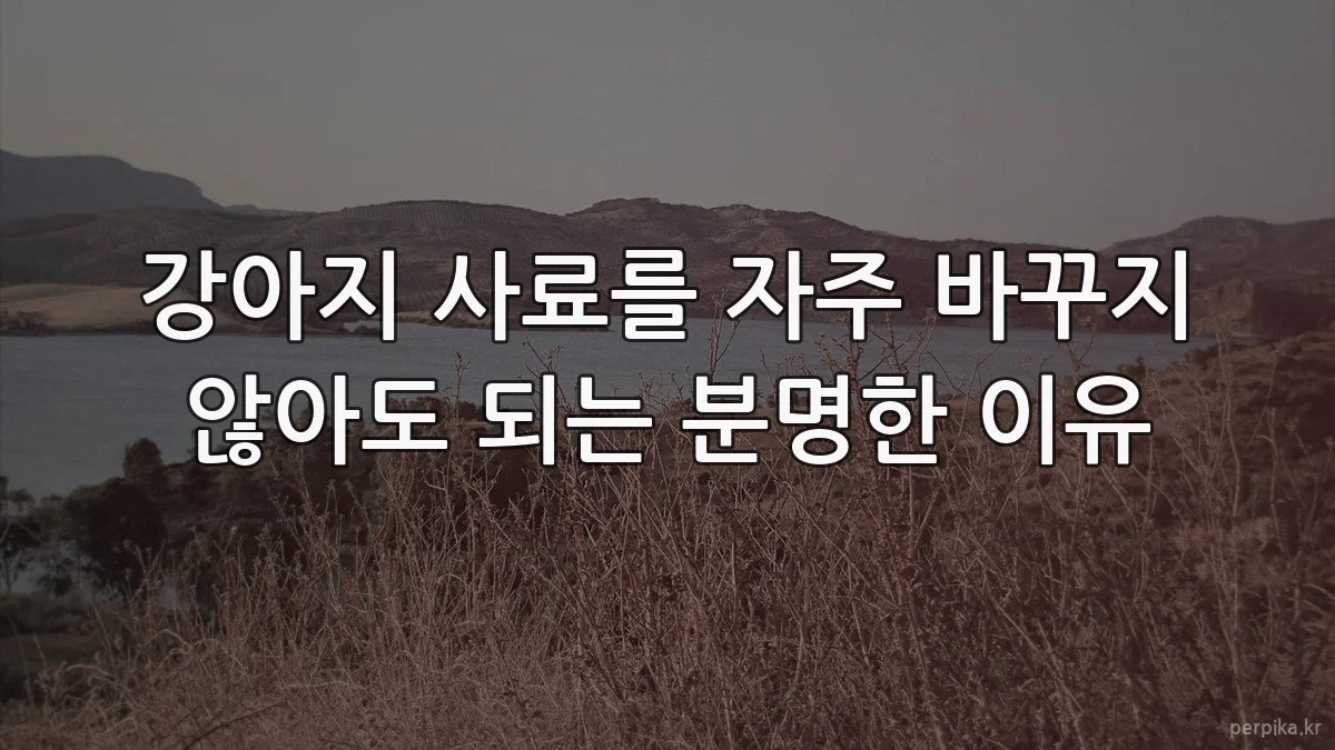 강아지 사료를 자주 바꾸지 않아도 되는 분명한 이유