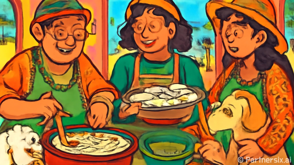 강아지 떡국 먹이기…