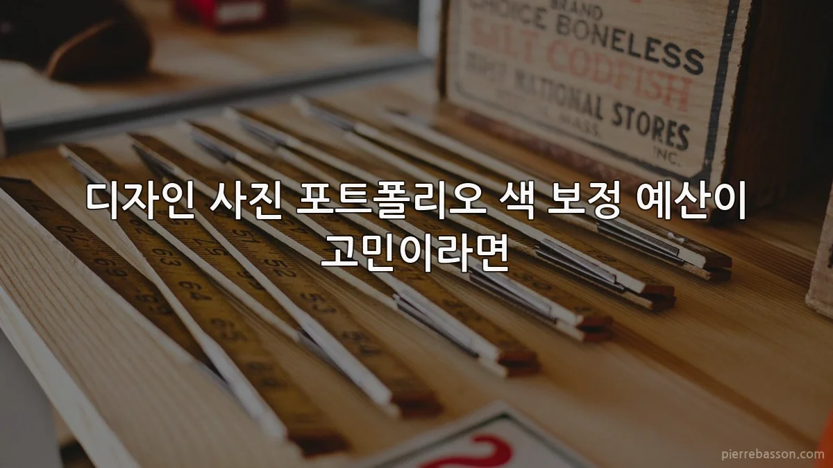 디자인 사진 포트폴리오 색 보정 예산이 고민이라면