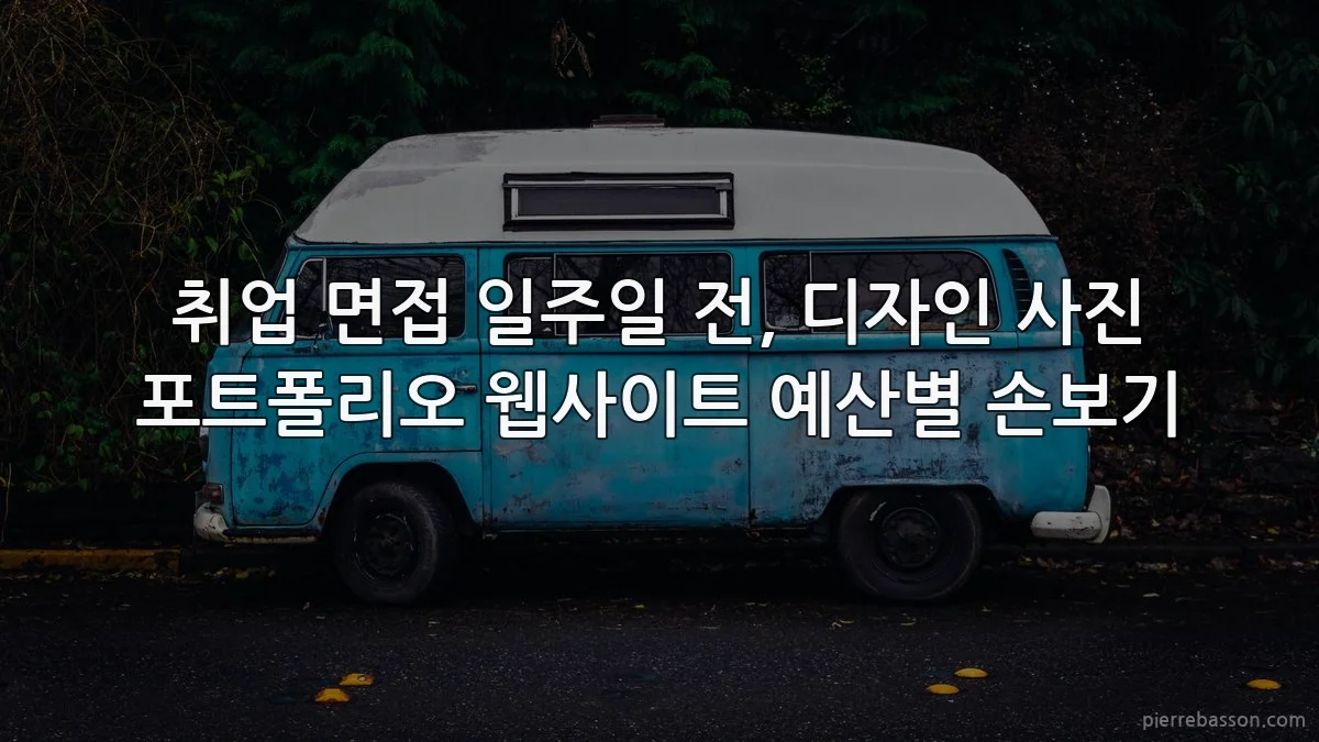 취업 면접 일주일 전, 디자인 사진 포트폴리오 웹사이트 예산별 손보기