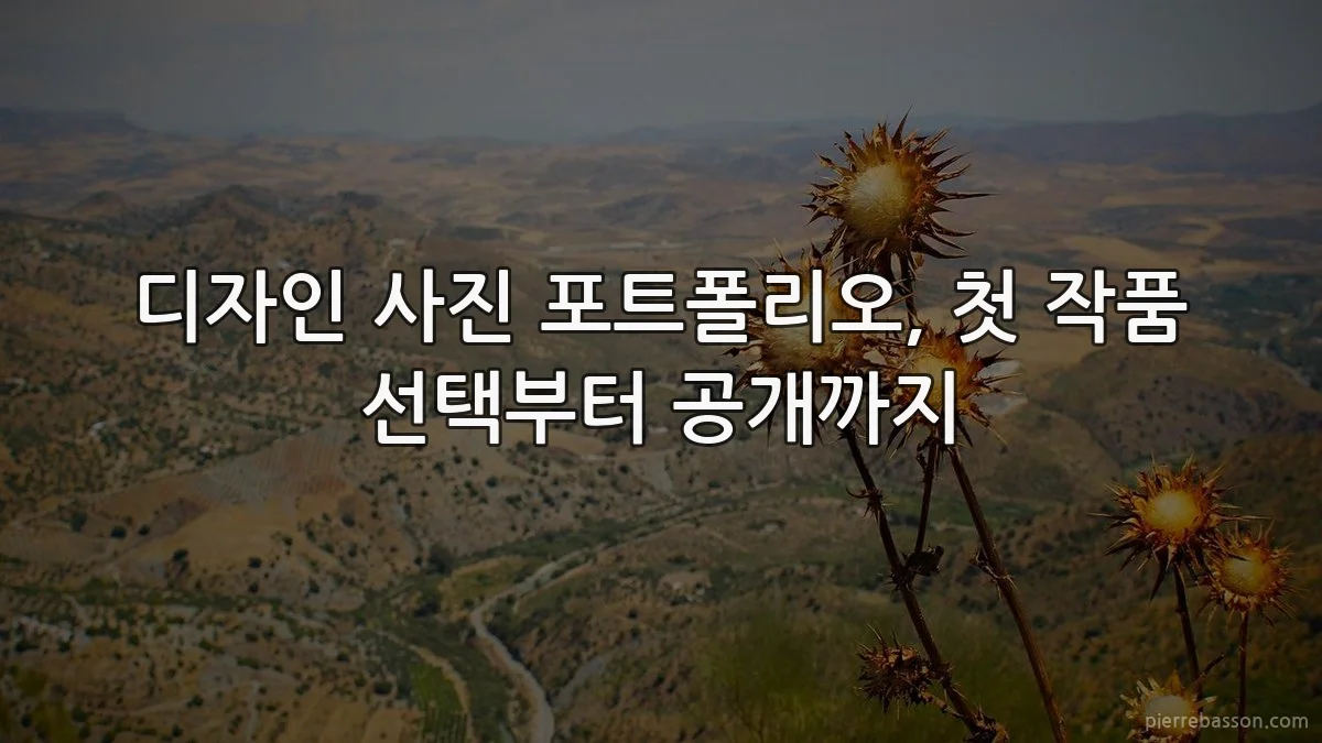 디자인 사진 포트폴리오, 첫 작품 선택부터 공개까지
