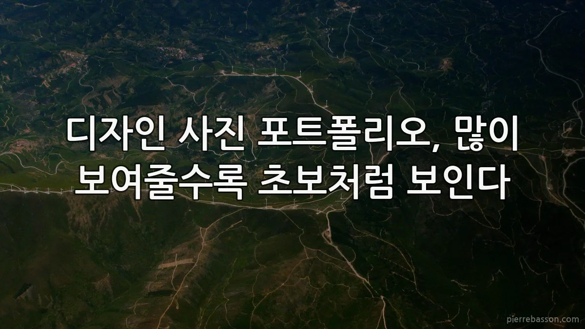 디자인 사진 포트폴리오, 많이 보여줄수록 초보처럼 보인다