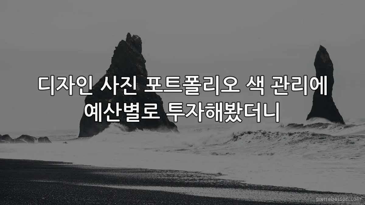디자인 사진 포트폴리오 색 관리에 예산별로 투자해봤더니
