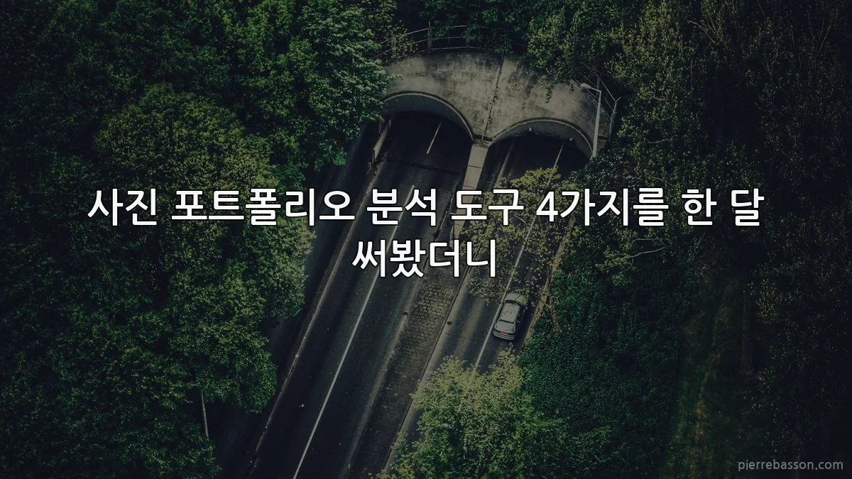 사진 포트폴리오 분석 도구 4가지를 한 달 써봤더니