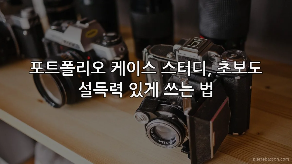 포트폴리오 케이스 스터디, 초보도 설득력 있게 쓰는 법