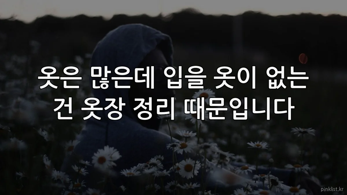 옷은 많은데 입을 옷이 없는 건 옷장 정리 때문입니다