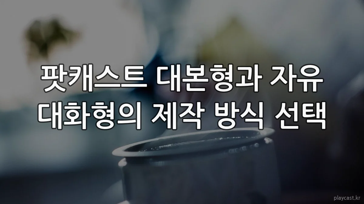 팟캐스트 대본형과 자유 대화형의 제작 방식 선택