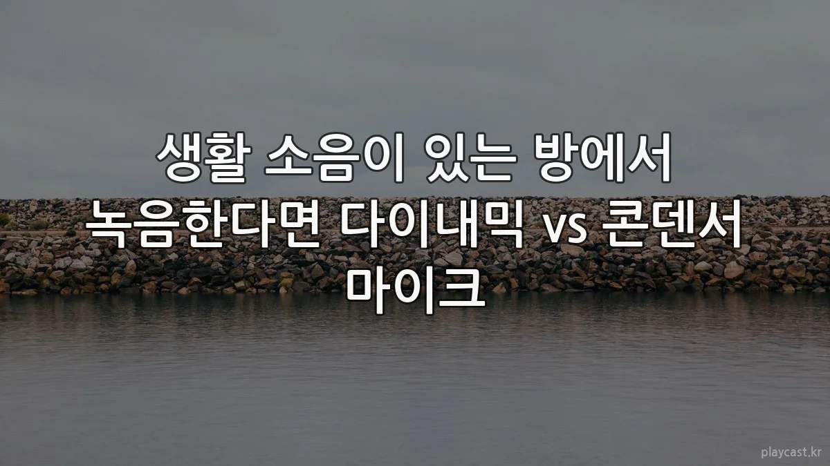 생활 소음이 있는 방에서 녹음한다면 다이내믹 vs 콘덴서 마이크