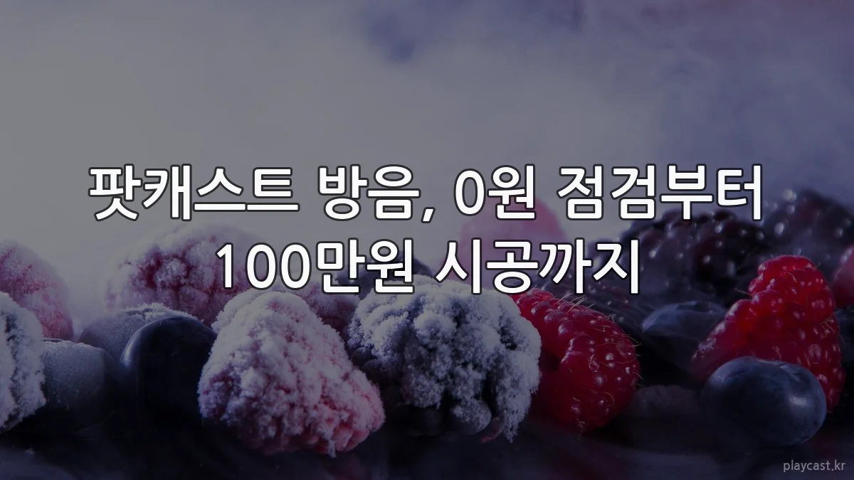 팟캐스트 방음, 0원 점검부터 100만원 시공까지