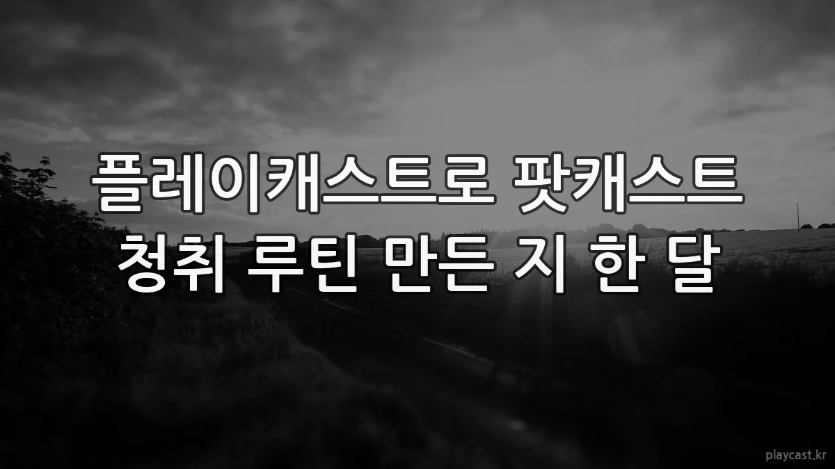 플레이캐스트로 팟캐스트 청취 루틴 만든 지 한 달
