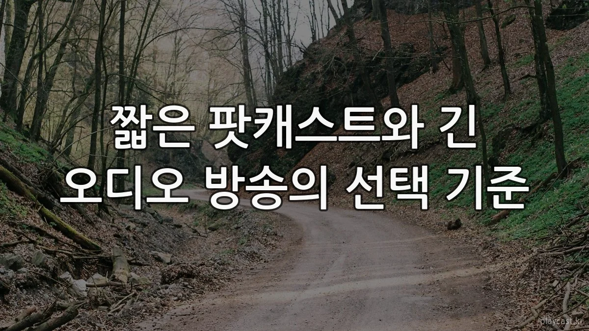 짧은 팟캐스트와 긴 오디오 방송의 선택 기준