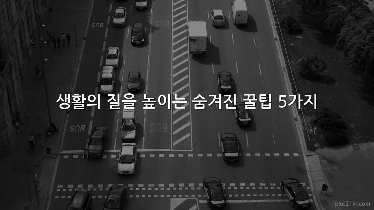 생활의 질을 높이는 숨겨진 꿀팁 5가지