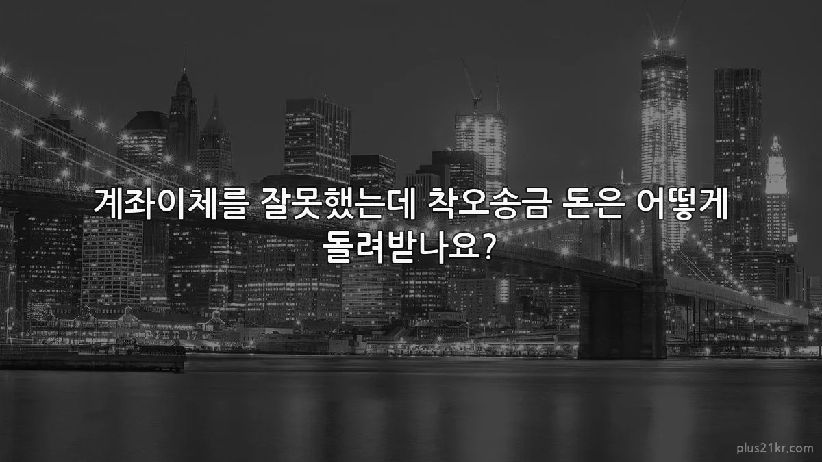 계좌이체를 잘못했는데 착오송금 돈은 어떻게 돌려받나요?