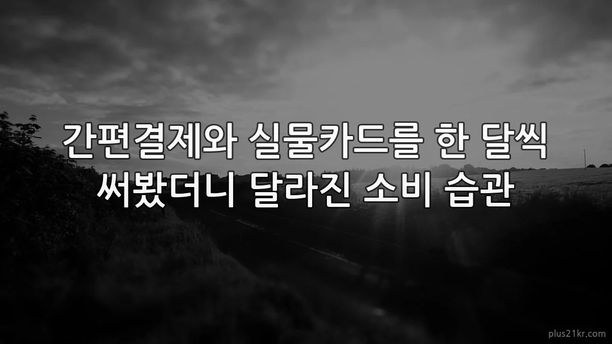 간편결제와 실물카드를 한 달씩 써봤더니 달라진 소비 습관