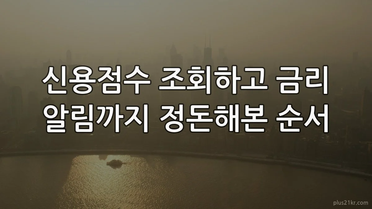 신용점수 조회하고 금리 알림까지 정돈해본 순서