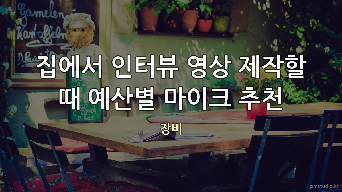 집에서 인터뷰 영상 제작할 때 예산별 마이크 추천
