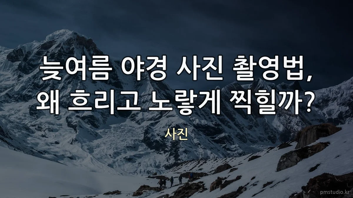 늦여름 야경 사진 촬영법, 왜 흐리고 노랗게 찍힐까?