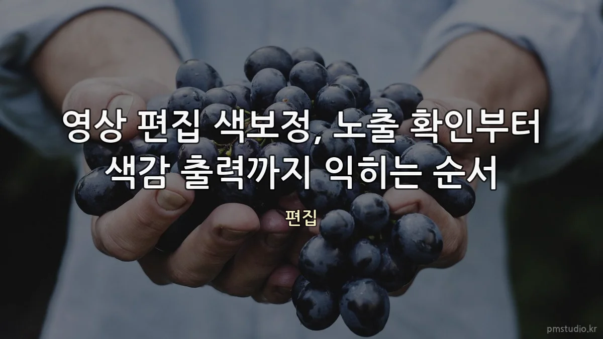 영상 편집 색보정, 노출 확인부터 색감 출력까지 익히는 순서