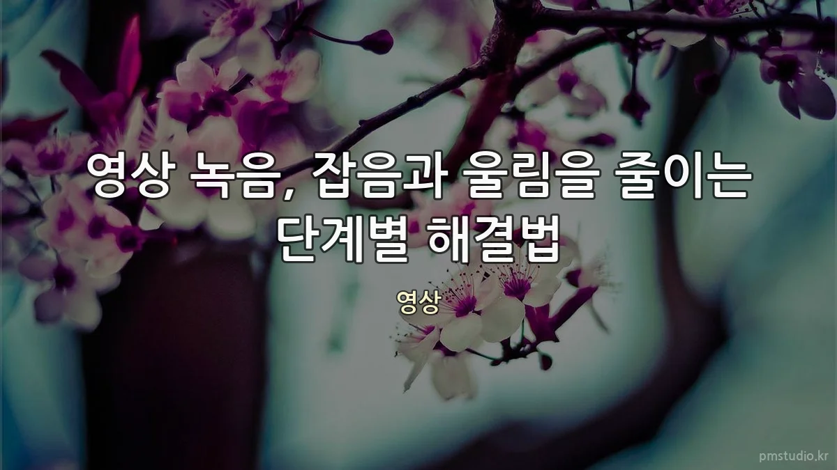 영상 녹음, 잡음과 울림을 줄이는 단계별 해결법