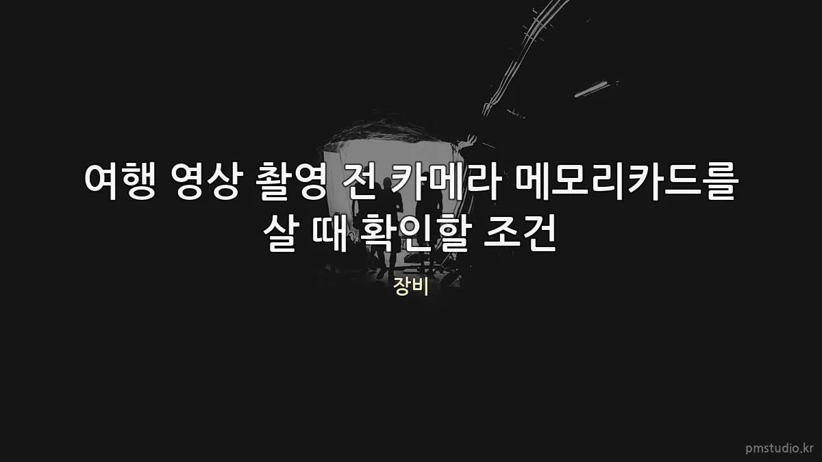 여행 영상 촬영 전 카메라 메모리카드를 살 때 확인할 조건